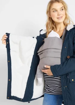 Femme bonprix Femme Enceinte|Veste de grossesse et de portage 3en1 avec doublure peluche