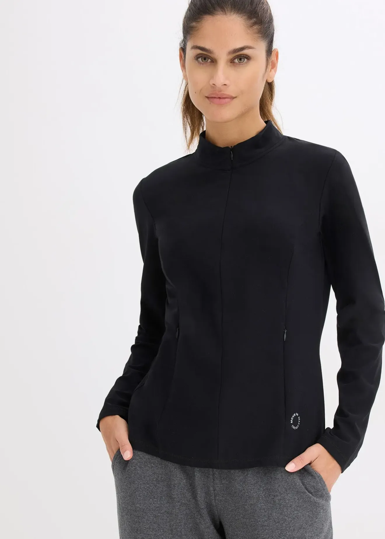 bonprix Veste de sport chaude à séchage rapide, demi-zip|Femme Vêtements Thermiques|Vêtements De Sport