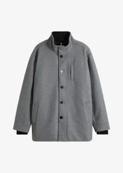 Homme bonprix Vêtements De Plein Air|Vestes|Veste d’hiver aspect laine avec empiècement coupe-vent