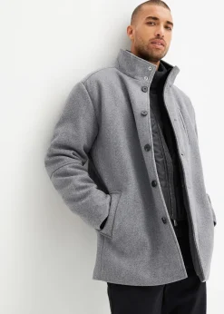 Homme bonprix Vêtements De Plein Air|Vestes|Veste d’hiver aspect laine avec empiècement coupe-vent