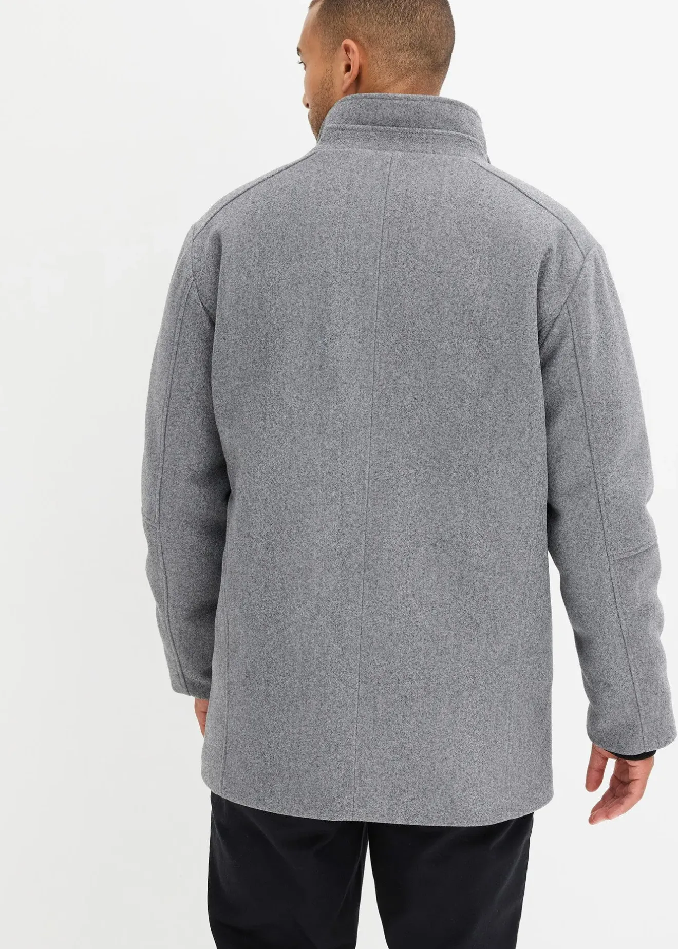 Homme bonprix Vêtements De Plein Air|Vestes|Veste d’hiver aspect laine avec empiècement coupe-vent