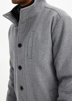 Homme bonprix Vêtements De Plein Air|Vestes|Veste d’hiver aspect laine avec empiècement coupe-vent