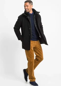 bonprix Veste d’hiver aspect laine avec empiècement coupe-vent|Homme Vêtements De Plein Air|Vestes
