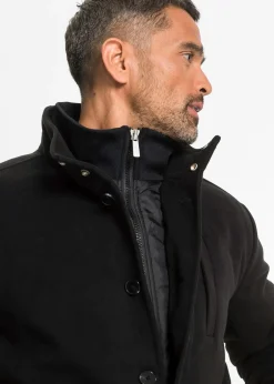 bonprix Veste d’hiver aspect laine avec empiècement coupe-vent|Homme Vêtements De Plein Air|Vestes