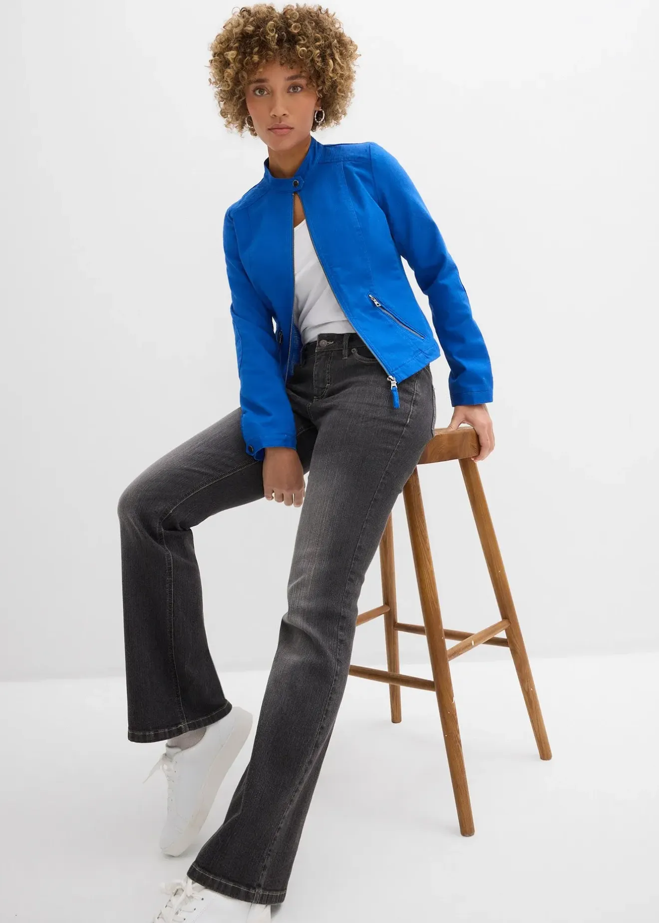 Femme bonprix Vestes & Manteaux|Veste en coton twill avec empiècements latéraux extensibles