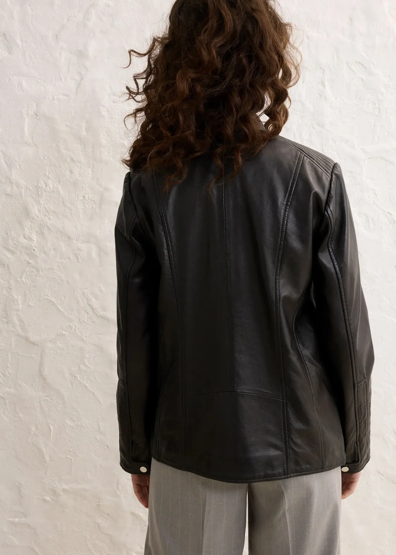 Femme bonprix Premium|Vestes & Manteaux|Veste en cuir nappa d’agneau