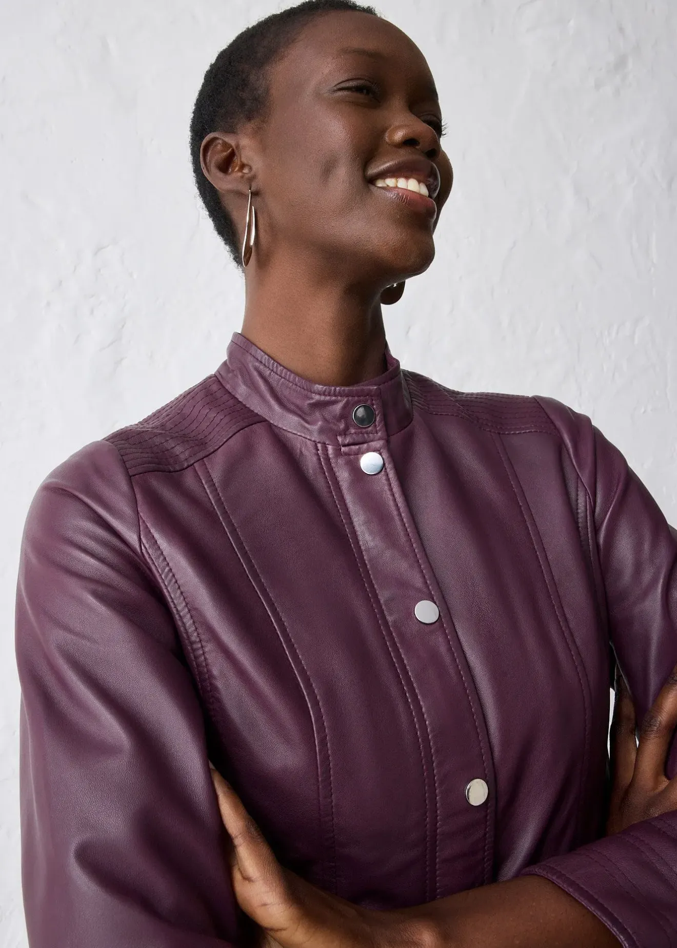 bonprix Veste en cuir nappa d’agneau|Femme Premium|Vestes & Manteaux