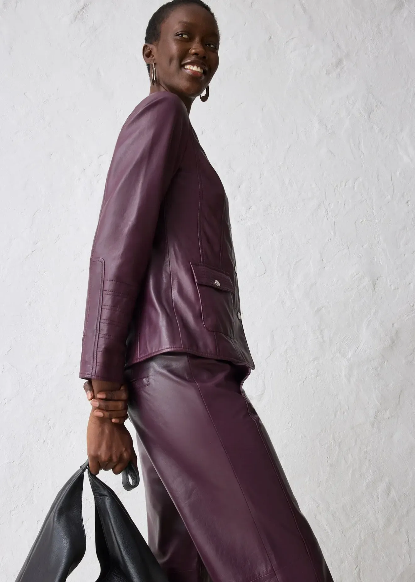 bonprix Veste en cuir nappa d’agneau|Femme Premium|Vestes & Manteaux