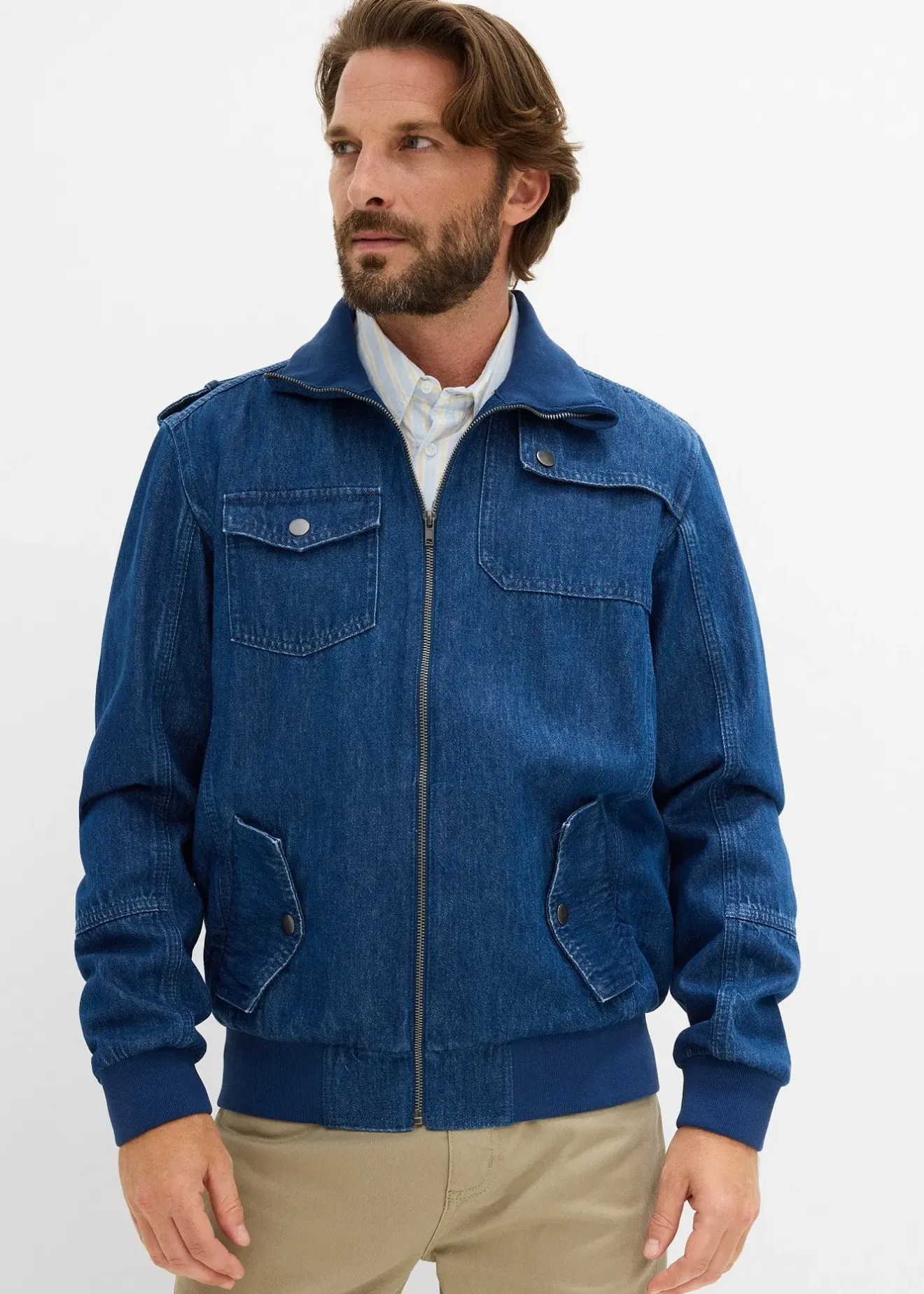 Homme bonprix Vestes|Veste en jean 100% coton