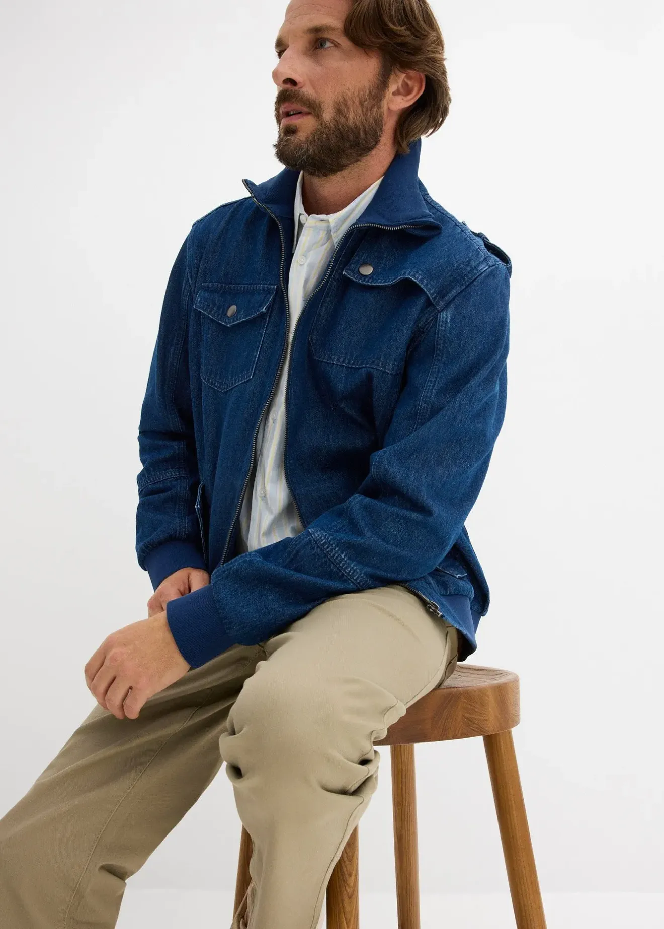 Homme bonprix Vestes|Veste en jean 100% coton