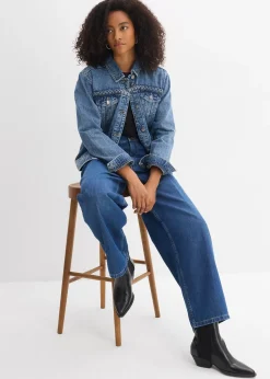 bonprix Veste en jean à détail tressé|Femme Vestes & Manteaux