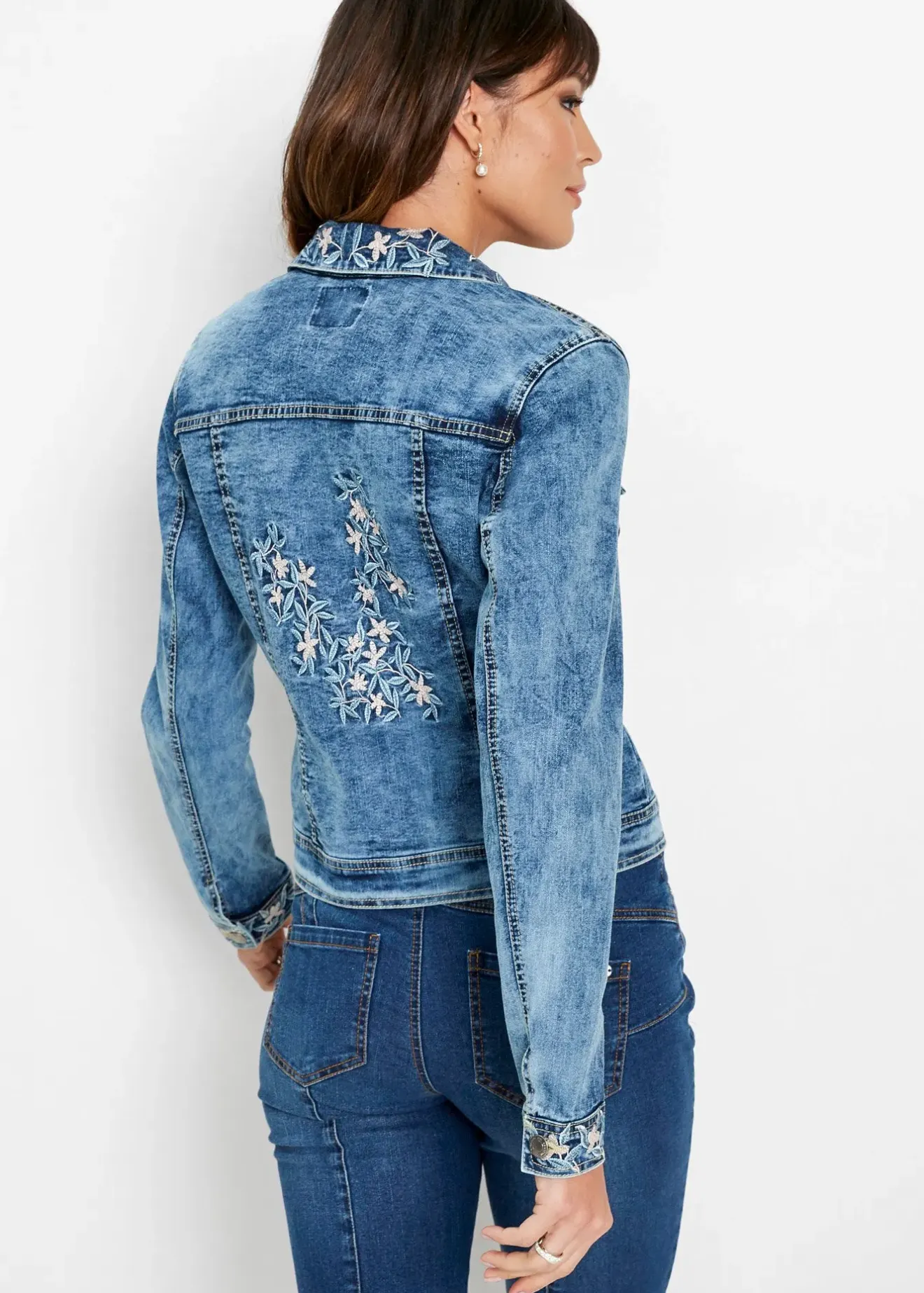 bonprix Veste en jean avec broderie|Femme Vestes & Manteaux
