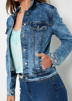 bonprix Veste en jean avec broderie|Femme Vestes & Manteaux