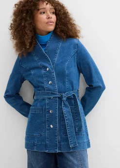 bonprix Veste en jean avec ceinture|Femme Vestes & Manteaux