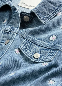 Femme bonprix Vestes & Manteaux|Veste en jean avec fleurs brodées