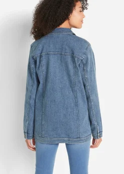 bonprix Veste en jean extensible, coupe boyfriend|Femme Vestes & Manteaux