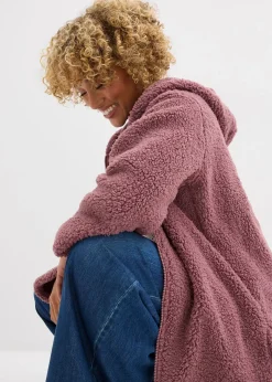 Femme bonprix Sweats|Vestes & Manteaux|Veste en sherpa coupe trapèze avec fentes latérales