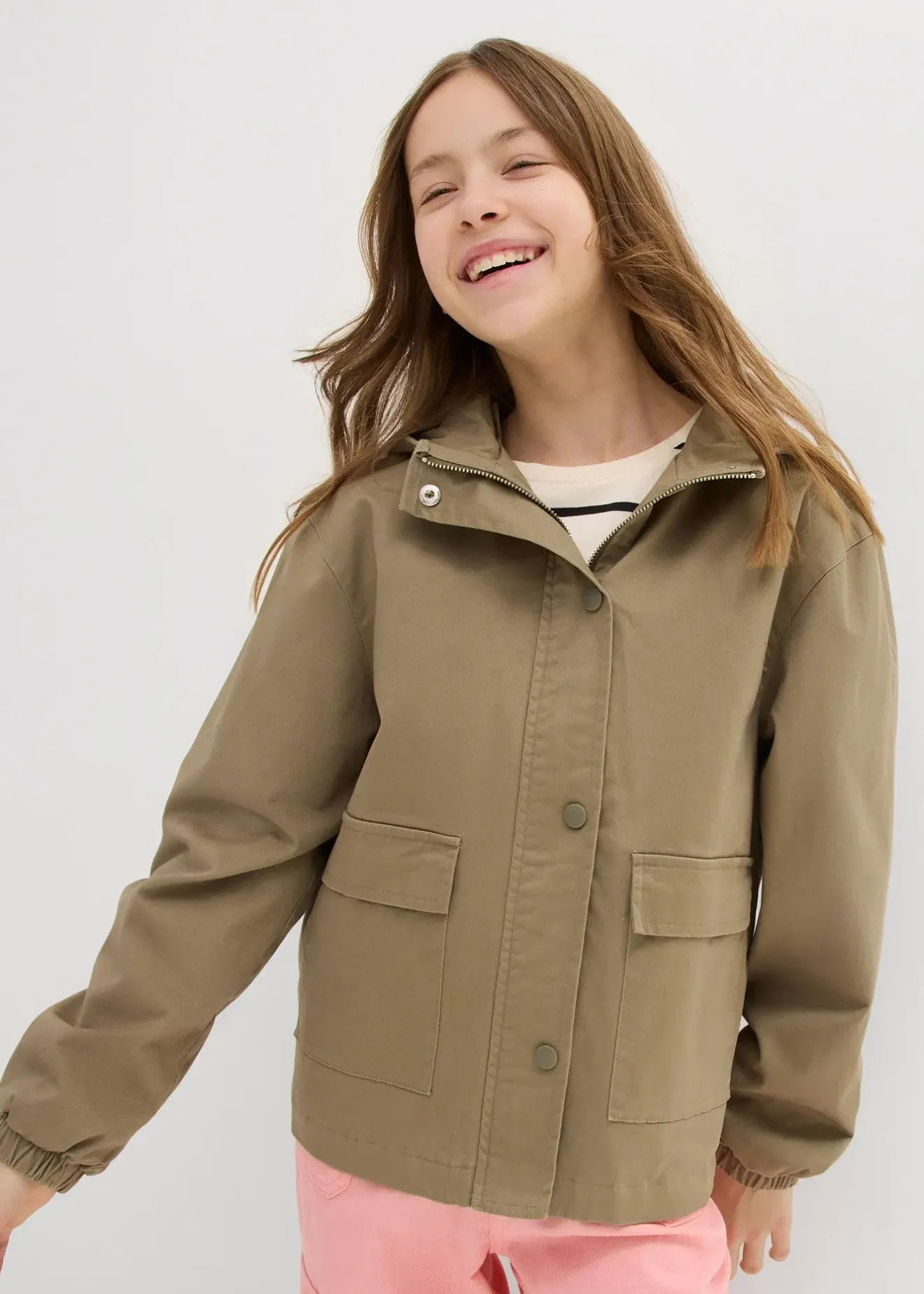 Enfant bonprix Vêtements Enfant|Filles 9-16 Ans·Vestes Outdoor|Veste en twill avec poches plaquées et capuche