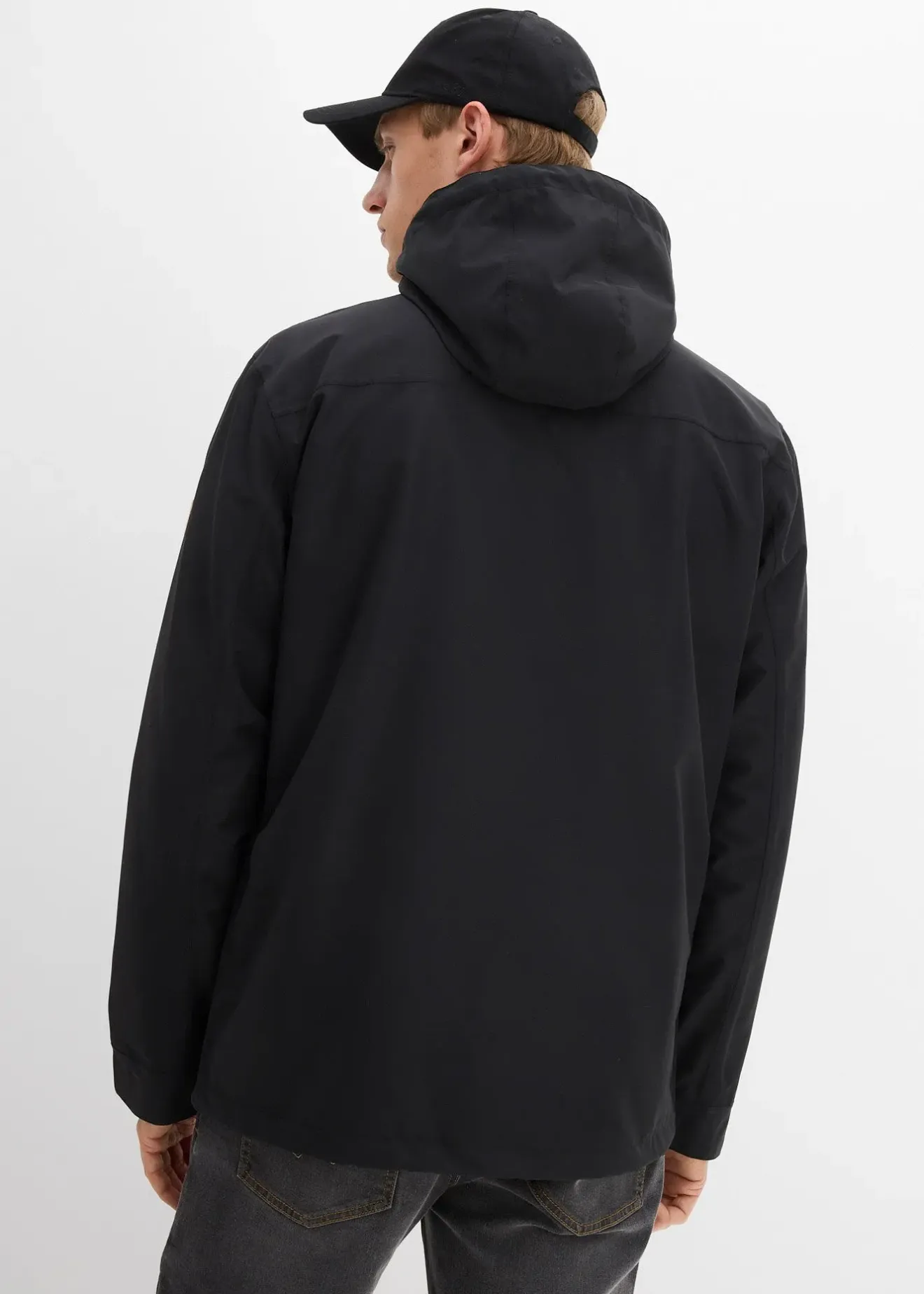 bonprix Veste imperméable à capuche et détails enduits|Homme Vestes