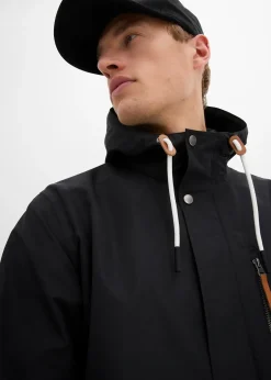 bonprix Veste imperméable à capuche et détails enduits|Homme Vestes