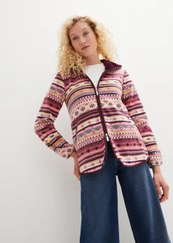 Femme bonprix Sweats|Vestes & Manteaux|Veste polaire à capuche avec motif norvégien