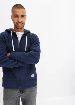 bonprix Veste polaire à capuche et poches plaquées|Homme Vêtements Thermiques|Vestes