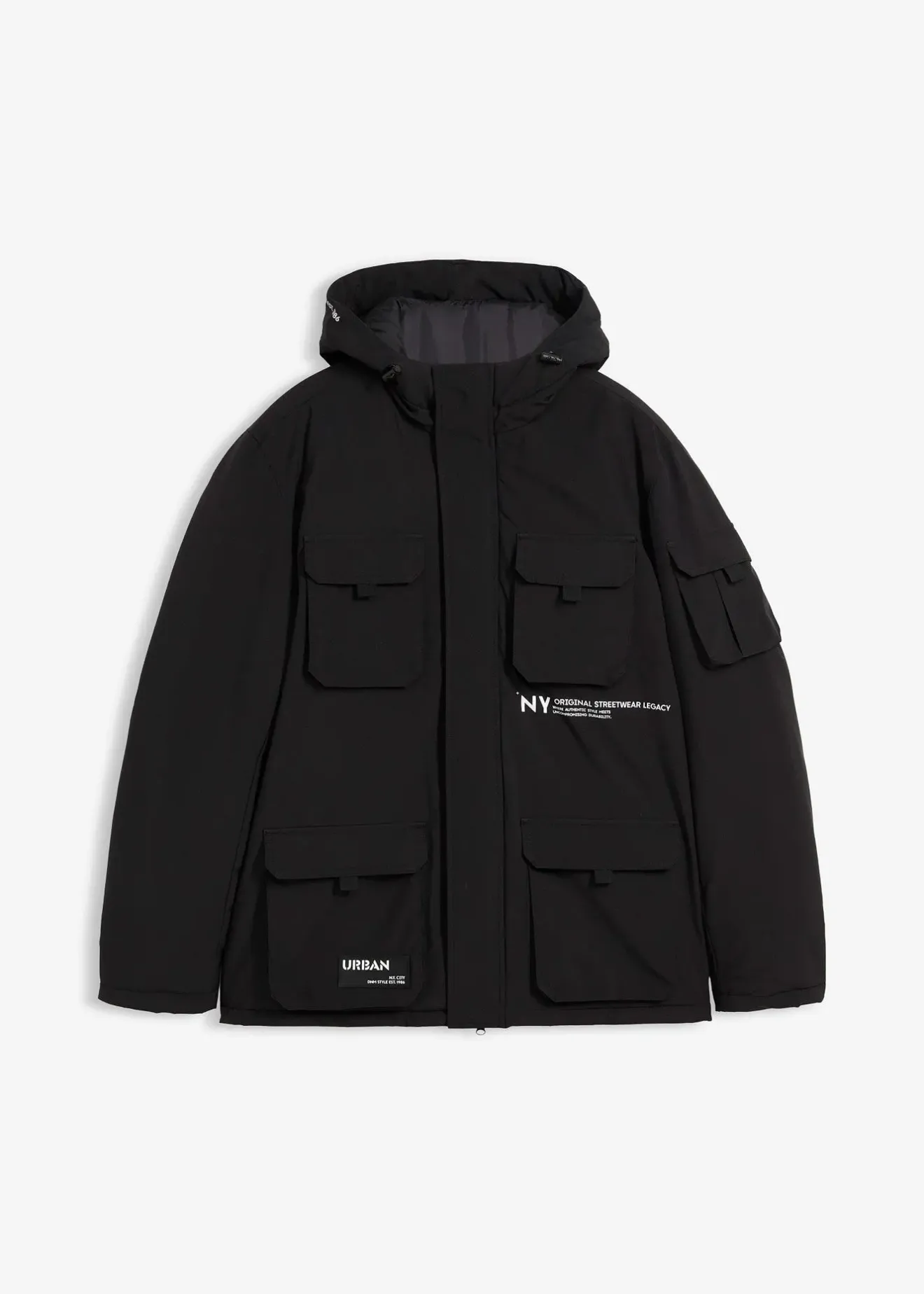 Homme bonprix Vestes|Veste rembourrée avec capuche et nombreuses poches