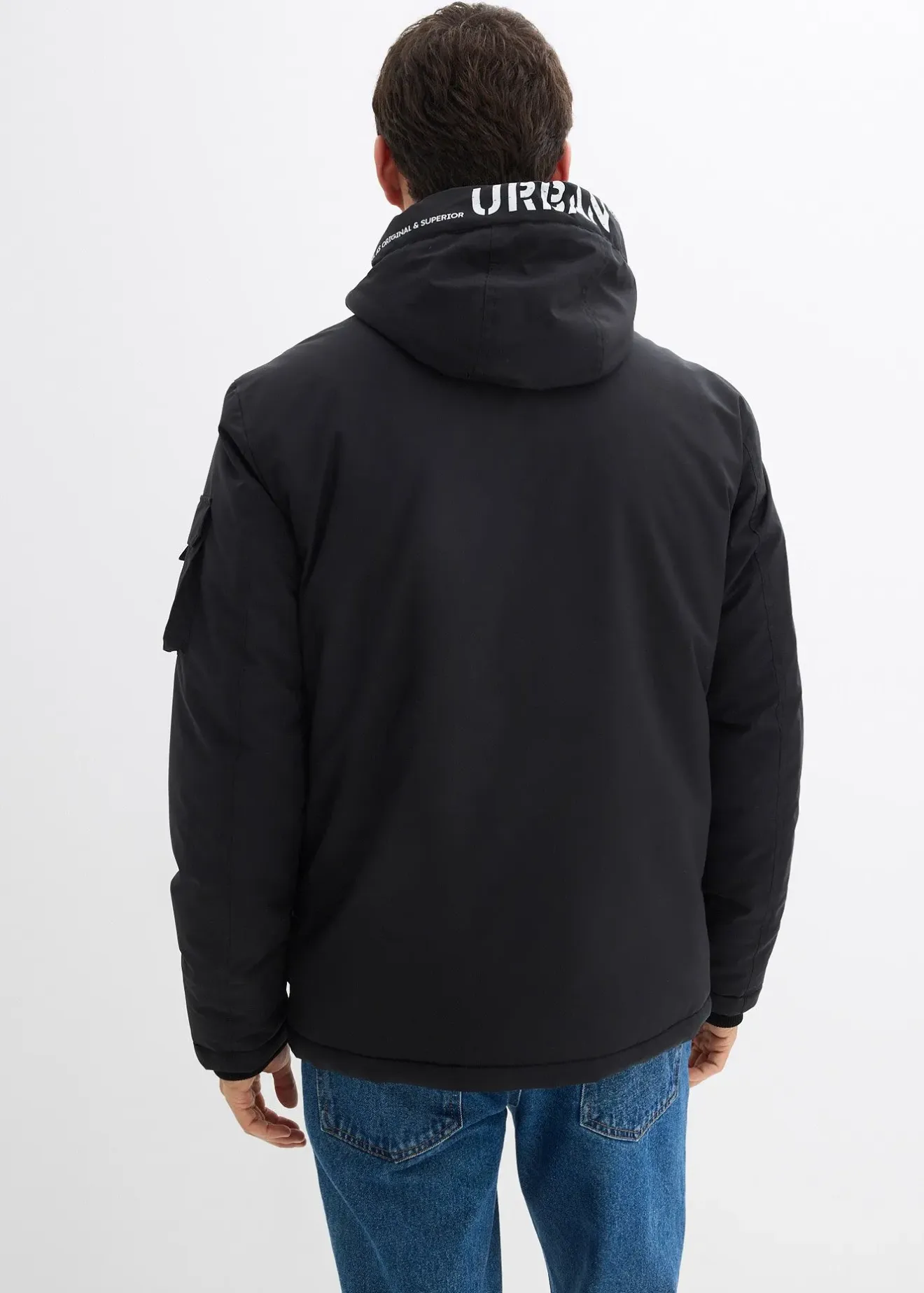 Homme bonprix Vestes|Veste rembourrée avec capuche et nombreuses poches