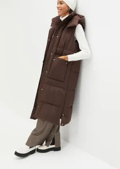 bonprix Veste sans manches matelassée en polyester recyclé avec capuche amovible|Femme Vestes & Manteaux