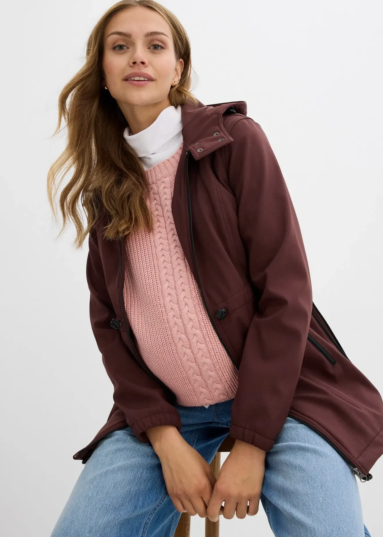 bonprix Veste softshell de grossesse et de portage, taille ajustable|Femme Femme Enceinte