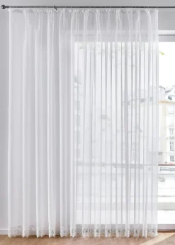 bonprix Voilage à bordure crochet avec polyester recyclé| Stores Voilages