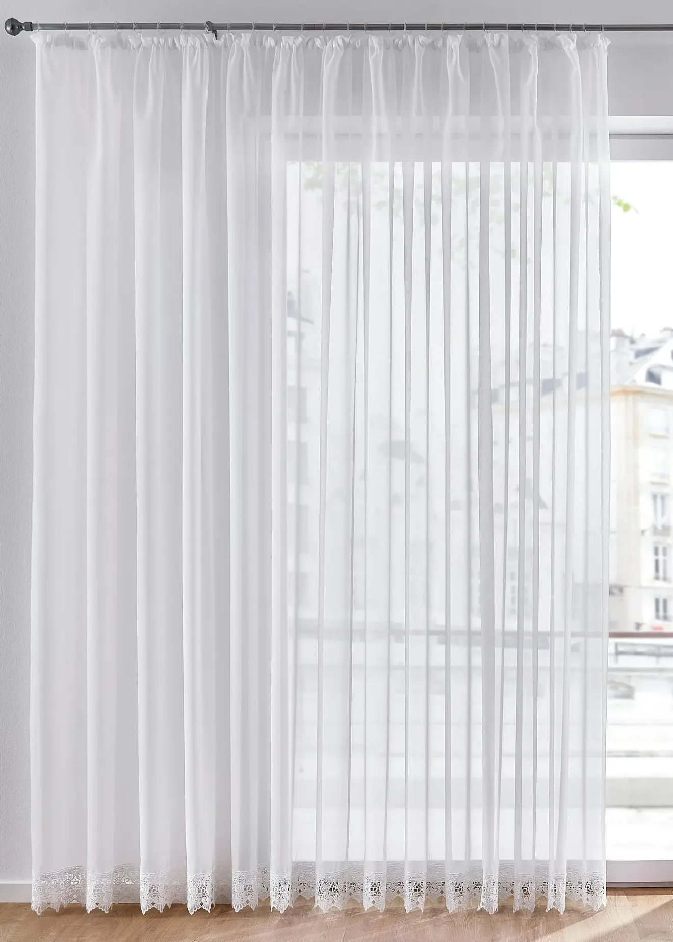 bonprix Voilage à bordure crochet avec polyester recyclé| Stores Voilages