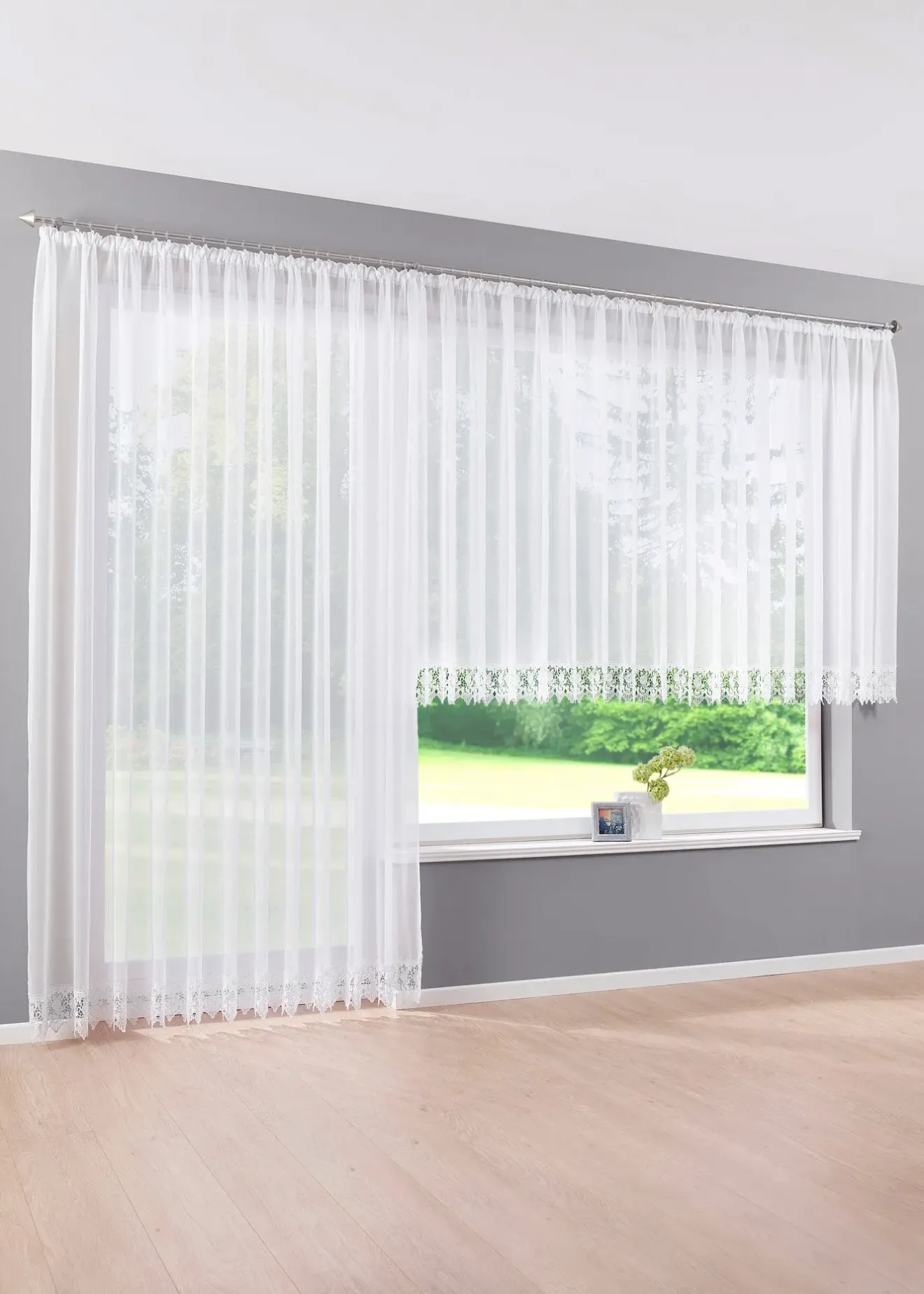 bonprix Voilage à bordure crochet avec polyester recyclé| Stores Voilages