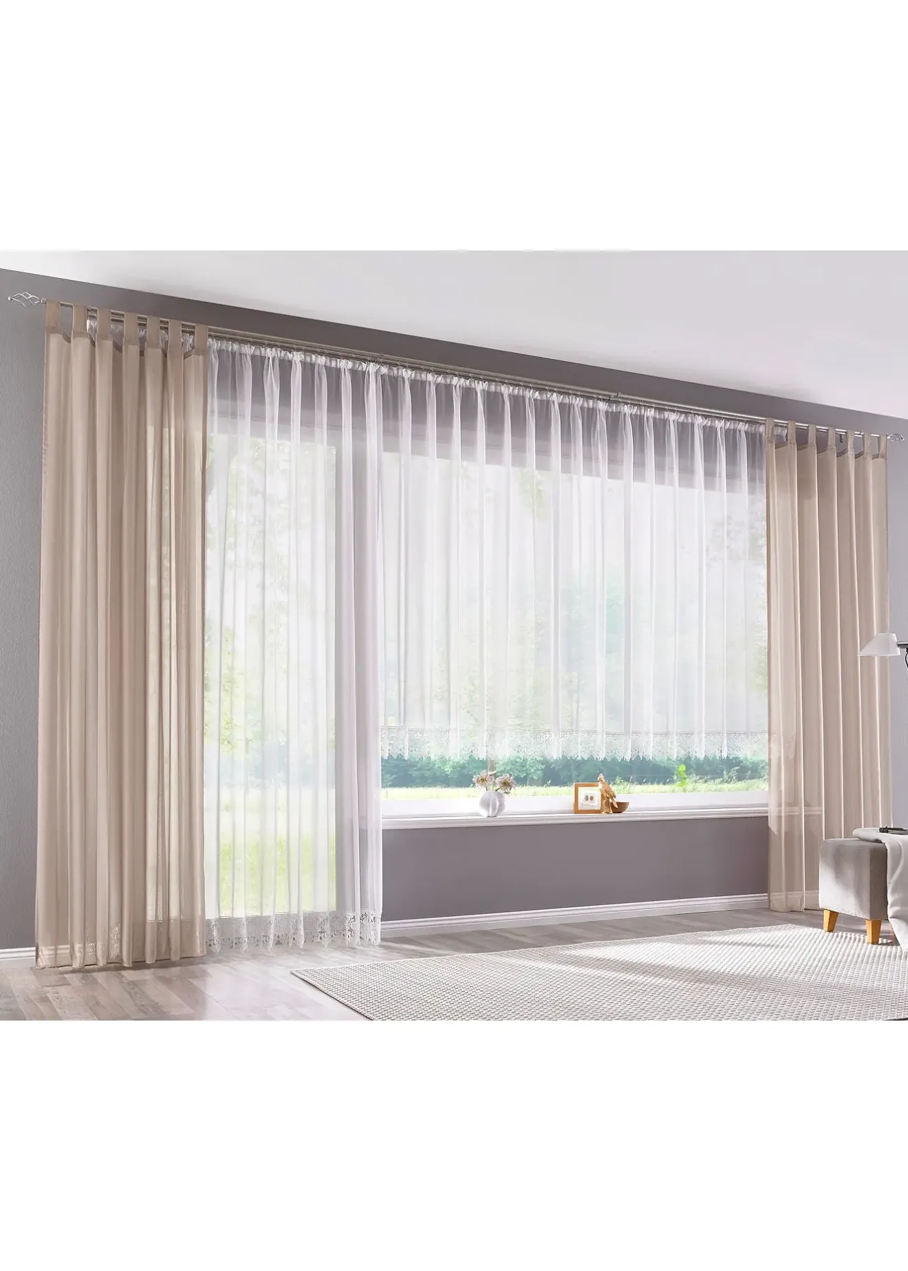 bonprix Voilage à bordure crochet avec polyester recyclé| Stores Voilages