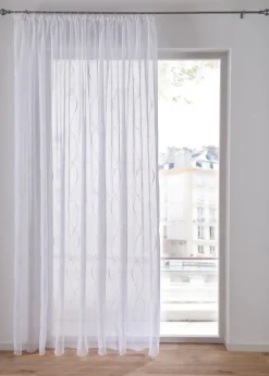 bonprix Voilage à broderie avec polyester recyclé| Stores Voilages