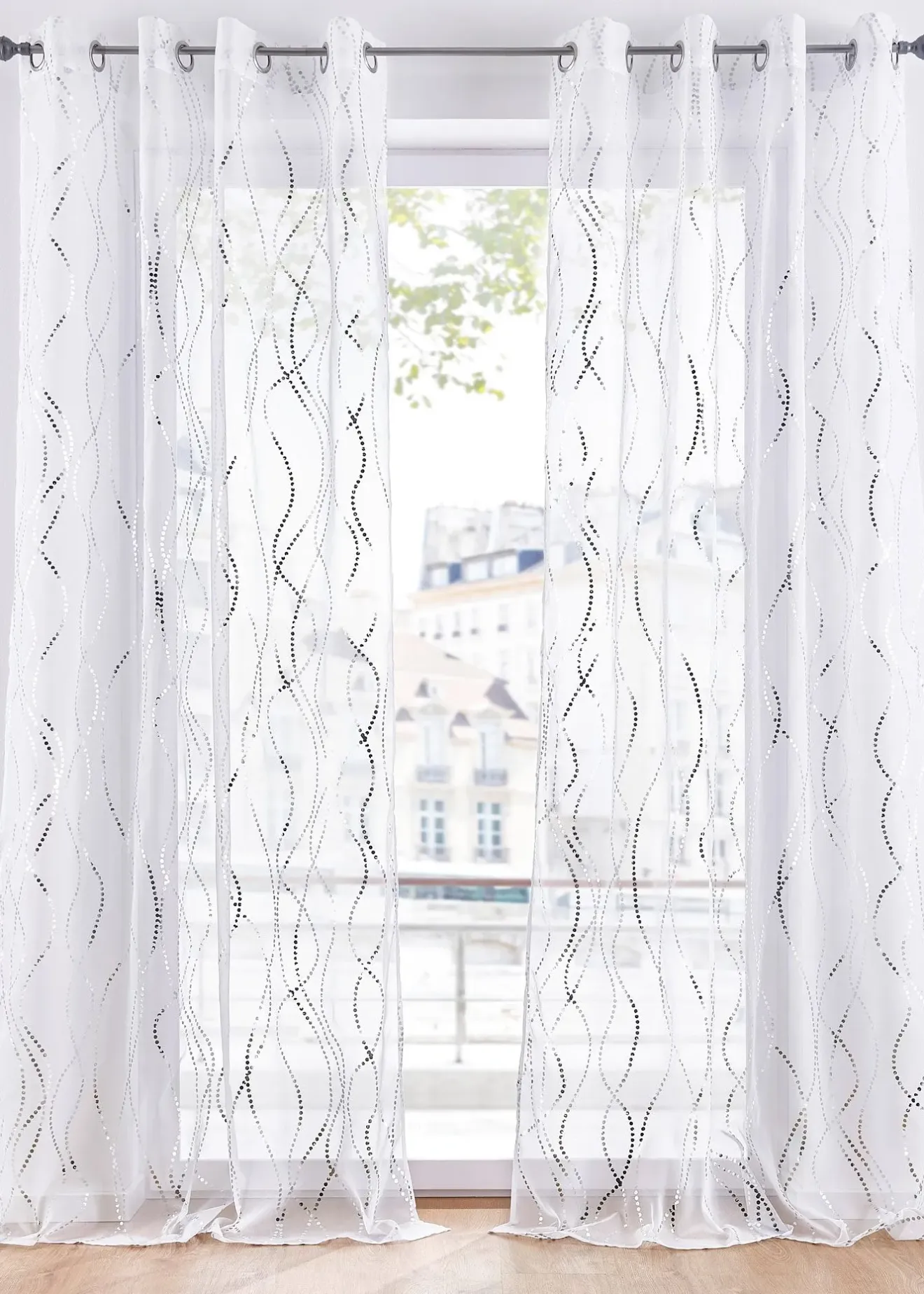 bonprix Voilage à imprimé brillant (1 pce)| Salon·Rideaux & Voilages|Voilages