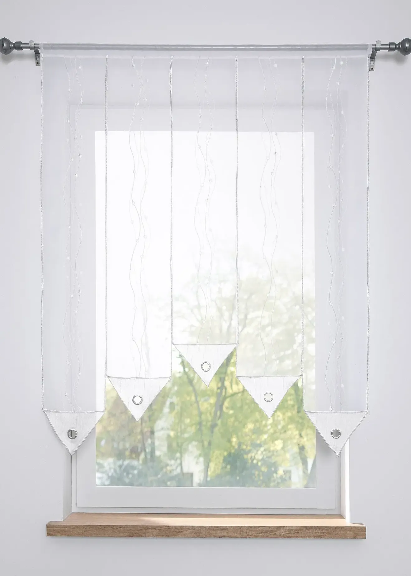 bonprix Voilage brodé en pointe (1 pce.)| Vitrages/Brise-Bise