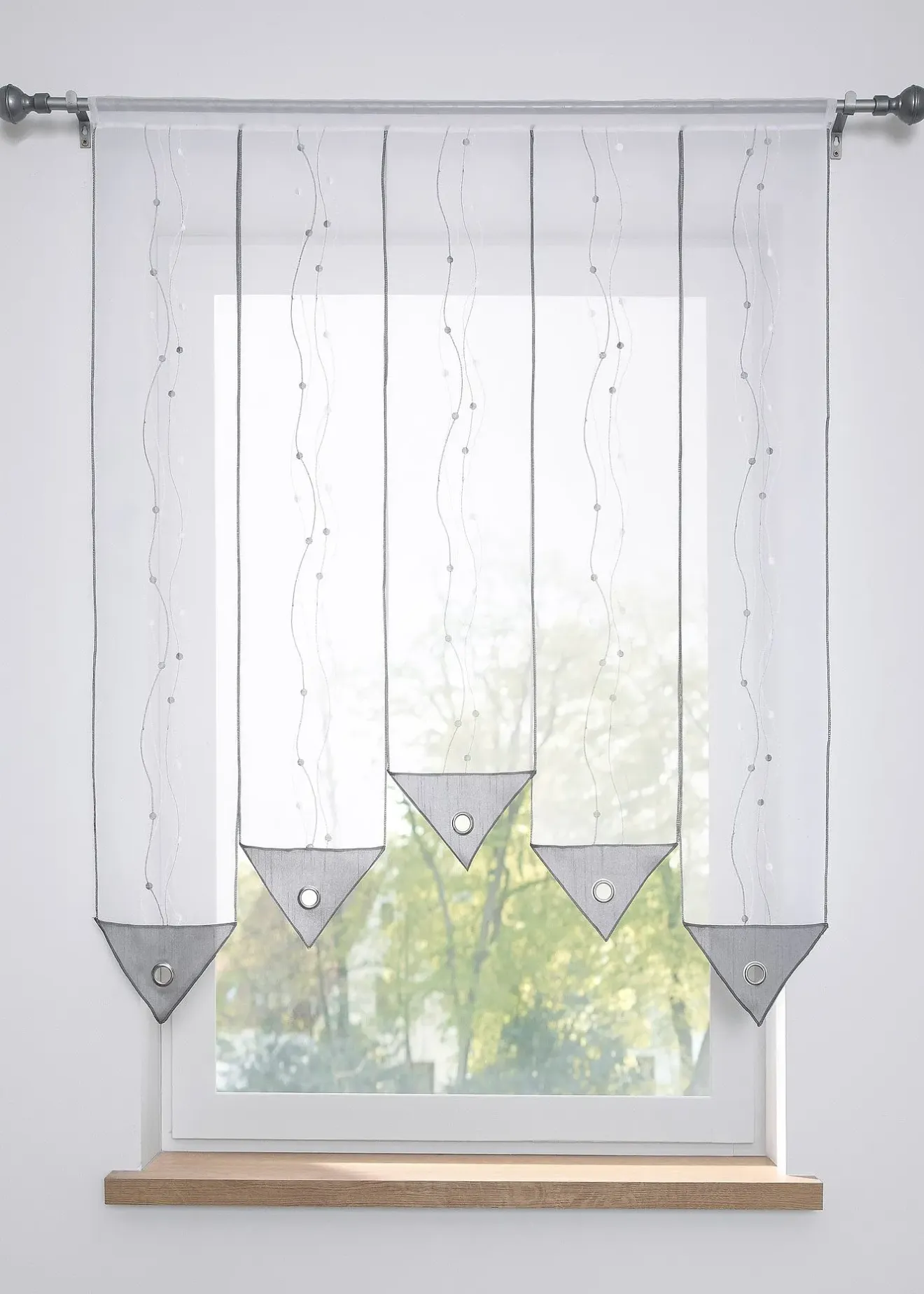 bonprix Vitrages/Brise-Bise|Voilage brodé en pointe (1 pce.)