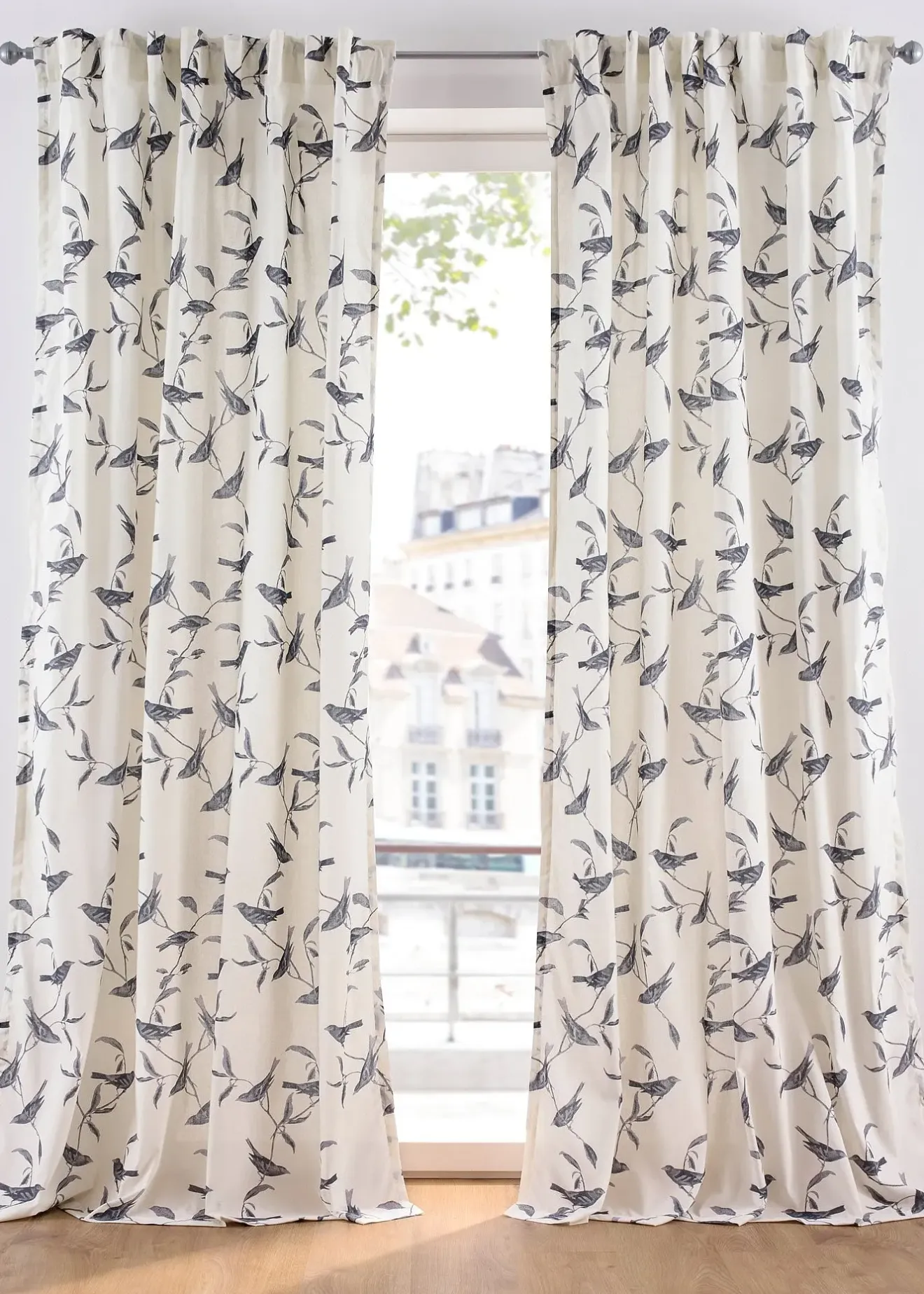 bonprix Voilage imprimé oiseau (1 pce.)| Salon·Rideaux & Voilages|Rideaux Classiques