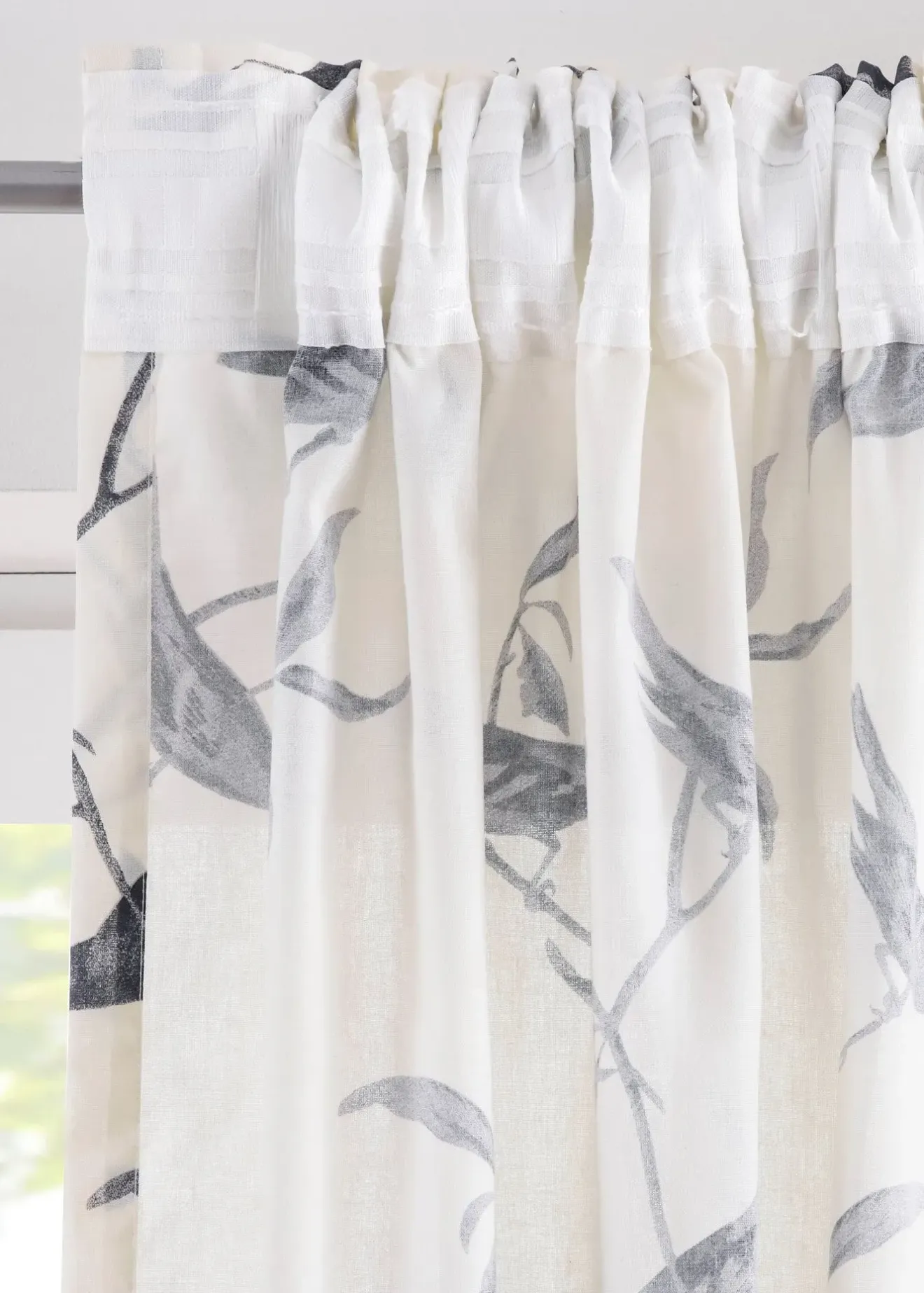 bonprix Voilage imprimé oiseau (1 pce.)| Salon·Rideaux & Voilages|Rideaux Classiques