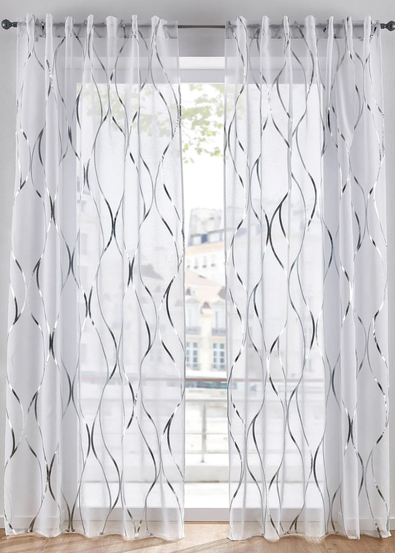 bonprix Voilage transparent à imprimé brillant (1 pce)| Salon·Rideaux & Voilages|Voilages