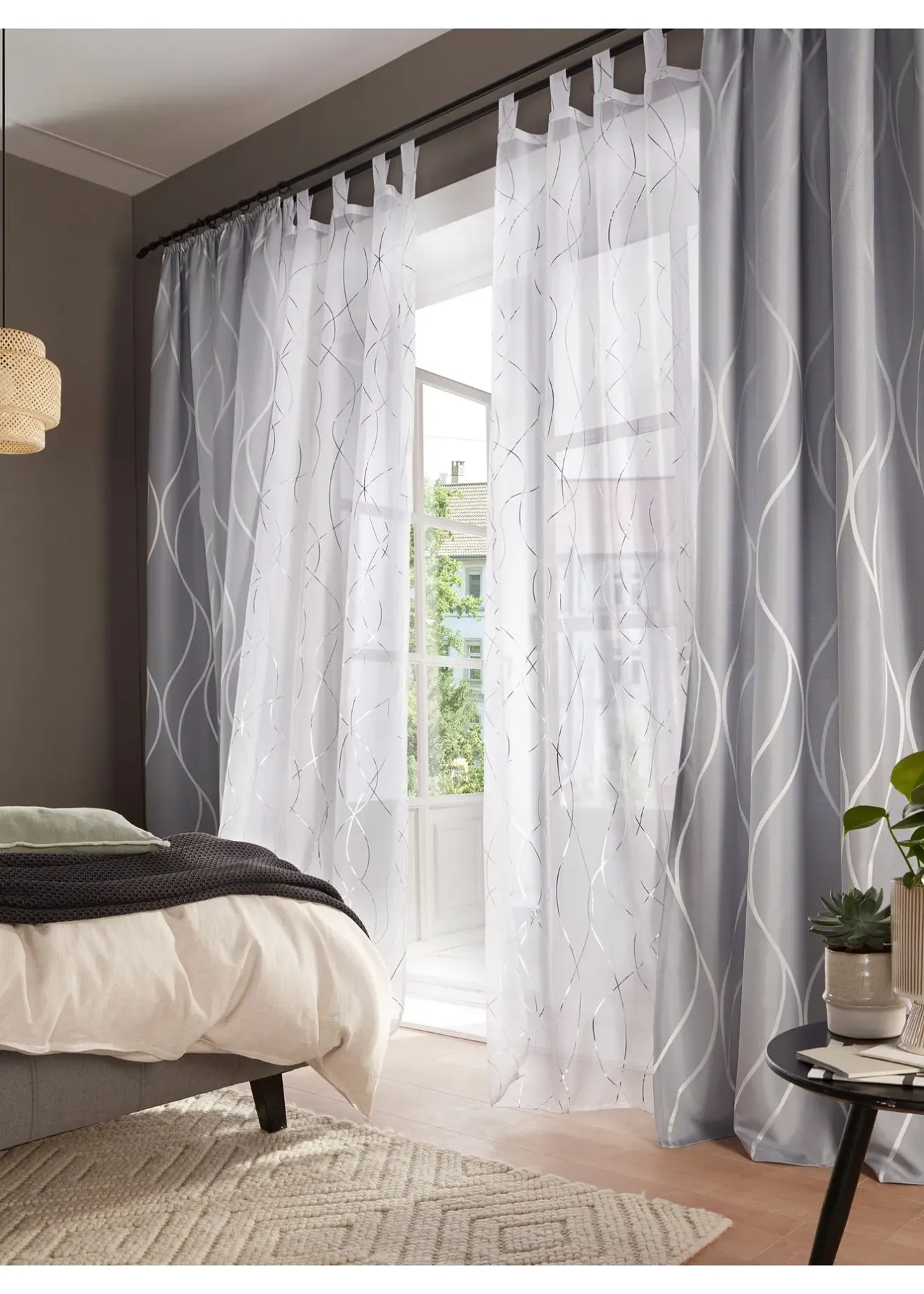 bonprix Voilage transparent à imprimé brillant (1 pce)| Salon·Rideaux & Voilages|Voilages