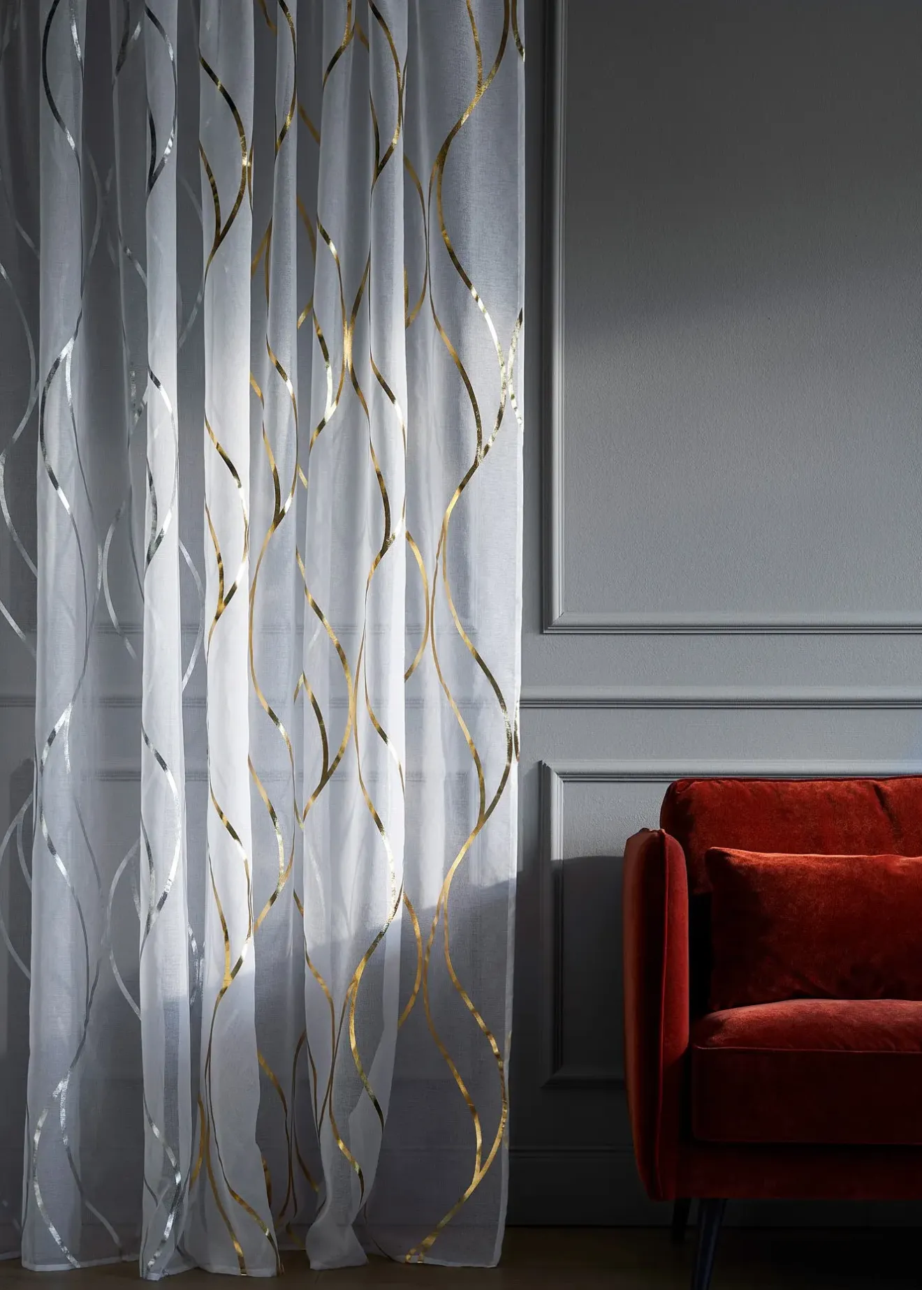 bonprix Salon·Rideaux & Voilages|Voilages|Voilage transparent à imprimé brillant (1 pce)